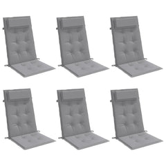 Highback Chair Cushion Set of 6 Grey Oxford fabric (100% polyester)