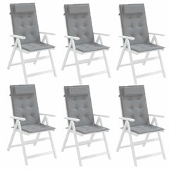 Highback Chair Cushion Set of 6 Grey Oxford fabric (100% polyester)