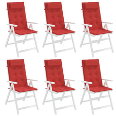Highback Chair Cushion Set of 6 Red Oxford fabric (100% polyester)
