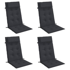 Highback Chair Cushion Set of 4 Black