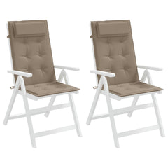 Highback Chair Cushion Set of 2 Taupe