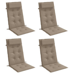 Highback Chair Cushion Set of 4 Taupe
