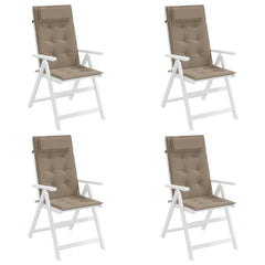 Highback Chair Cushion Set of 4 Taupe