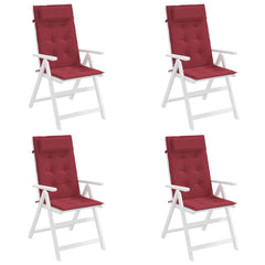 Highback Chair Cushion Set of 4 Wine Red