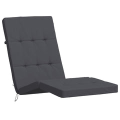 Two anthracite cushions for deck chairs made of durable, water-resistant polyester fabric.