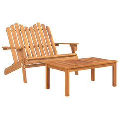 Garden Lounge Set Set of 2 Solid acacia wood Large Foldable