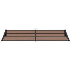 Black polycarbonate door canopy with aluminum frame measuring 94.1 by 35.4 inches.