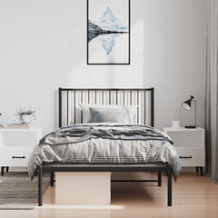 Bed Frame Black Steel 39.4 x 78.7 in Bed Frame Rectangular