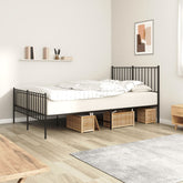 Bed Frame Black Powder-Coated Steel Small Double Bed Frame