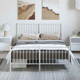 Bed Frame White Powder-coated steel Double Bed Frame