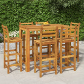 Garden Bar Set Natural Brown Solid Acacia Wood Medium Durable