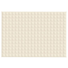 Light cream weighted blanket with quilted pattern, 55x79 inches, 13.2 lb.