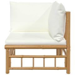 Garden Corner Sofa Cream White Bamboo 1-2 Seater Modular