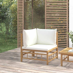 Garden Corner Sofa Cream White Bamboo 1-2 Seater Modular