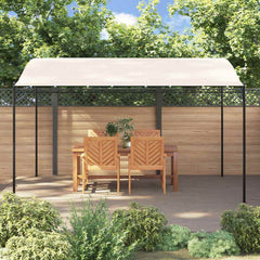Bostome cream outdoor canopy with a water-resistant steel frame and curved top design.