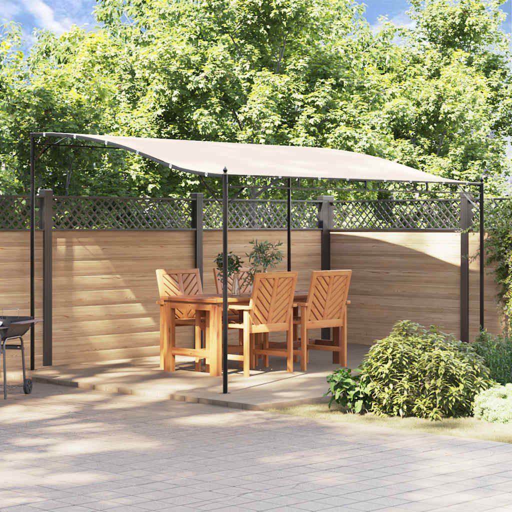 Bostome cream outdoor canopy with a water-resistant steel frame and curved top design.