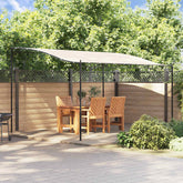 Bostome cream outdoor canopy with a water-resistant steel frame and curved top design.