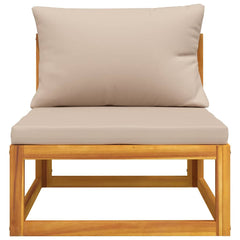 Middle Sofa Taupe Solid acacia wood Standard Modular