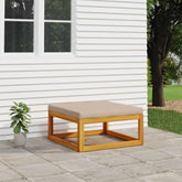 Garden Footrest Taupe Solid acacia wood, 100% polyester Standard