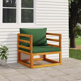 Garden Chair Acacia wood with green cushions