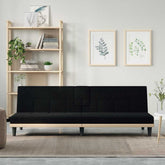 Sofa Bed Black Polyester Large