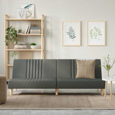 Sofa Bed Dark grey Polyester fabric with plywood frame