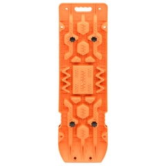 Orange reinforced nylon traction boards, 42.1x12.2x2.8in, 2-pack with handles and grip patterns.