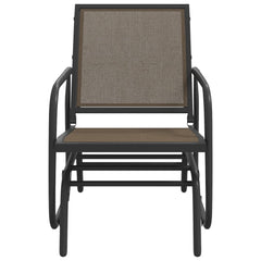Brown Bostome garden glider chair with Textilene seat and steel frame.