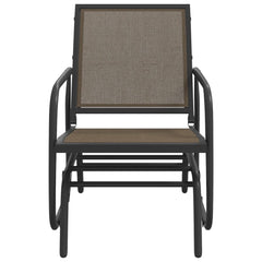 Brown steel garden glider chairs with breathable Textilene fabric and ergonomic design.