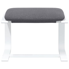 Footstool Dark Gray Polyester Fabric, Solid Birch Wood, Plywood