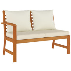 Garden Dining Set Cream White, Natural Wood