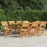 Folding Garden Chair Set of 8 Teak