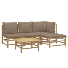 Garden Lounge Set Taupe Bamboo Modular Garden Lounge Set