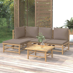 Garden Lounge Set Taupe Bamboo Modular Garden Lounge Set