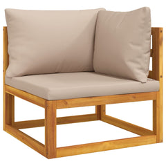 Garden Lounge Set Taupe Solid Acacia wood, 100% polyester cushions