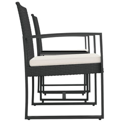 Garden Dining Set Black PP Rattan Standard Modular
