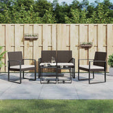 Garden Dining Set Brown, Anthracite, Cream white, Black