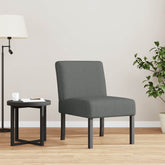 Slipper Chair Dark Grey Fabric (100% polyester), solid wood, plywood