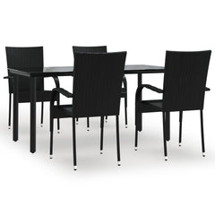Garden Dining Set Black