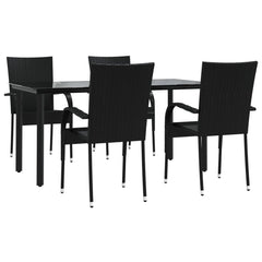 Garden Dining Set Black