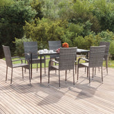 Garden Dining Set Grey, Black