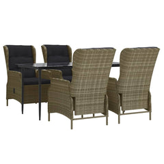 Garden Dining Set Brown