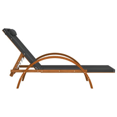 Sun Lounger Grey Textilene, solid poplar wood Standard