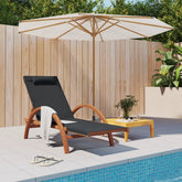 Sun Lounger Grey Textilene, solid poplar wood Standard