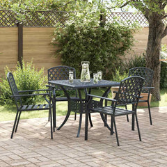 Garden Chair 4 pcs Anthracite 22.05 x 25.59 x 35.04 in Steel