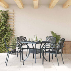 Garden Chair 4 pcs Anthracite 22.05 x 25.59 x 35.04 in Steel