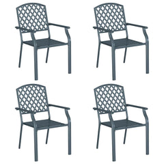 Garden Chair 4 pcs Anthracite 22.05 x 25.59 x 35.04 in Steel