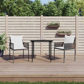 Garden Chair Set of 2 Brown Poly Rattan Standard Durable