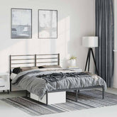 Bed Frame Black Powder-Coated Steel Full Bed Frame Rectangular