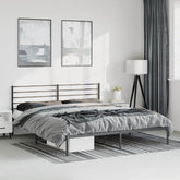 Bed Frame Black Powder-Coated Steel Full Bed Frame Rectangular